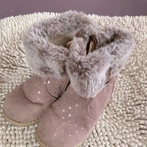 Boots for toddler girl purple and glittery stars